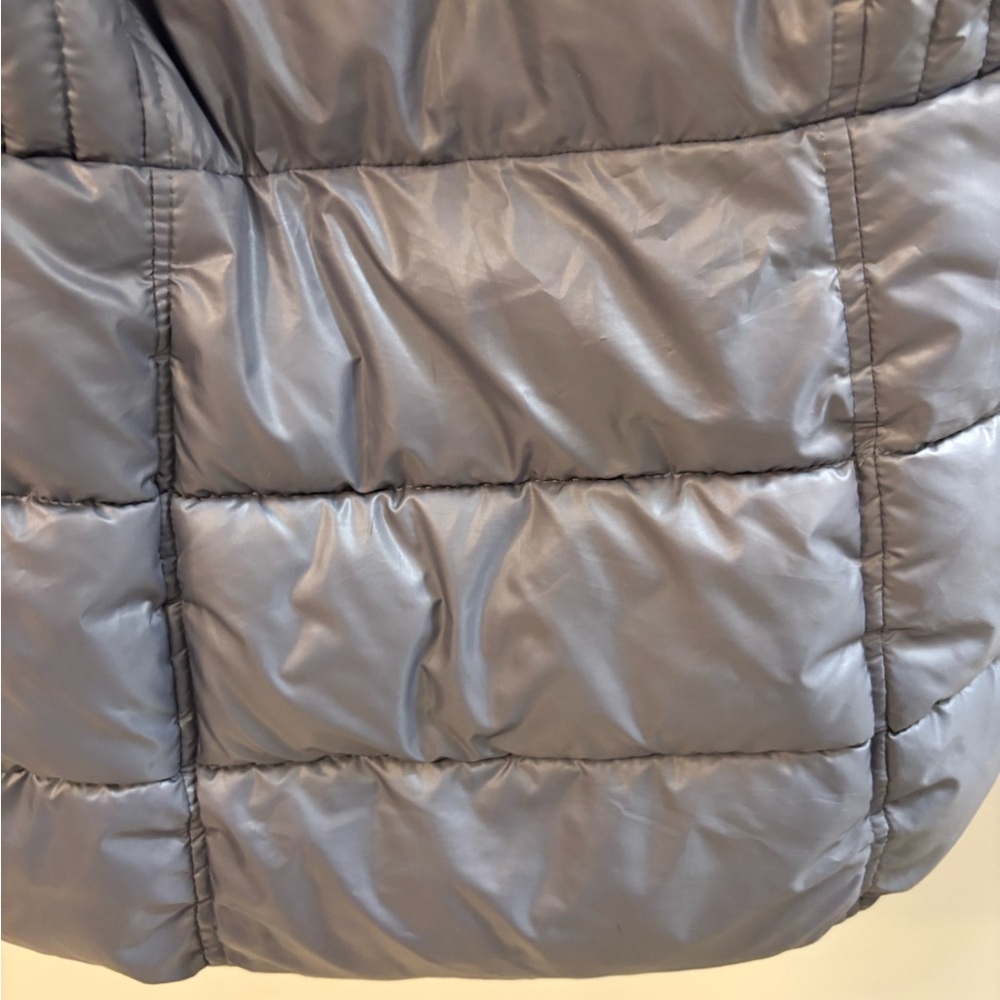 Michael Kors Kids Silver Puffer Jacket with Faux Fur Hood - Picture 13 of 14